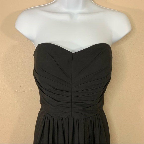 Size 8 Weddington Way Black Strapless Gown Dress Maxi Formal Event Chiffon - Picture 4 of 11